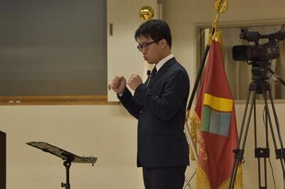 産業技術学部代表の謝辞を務めた武田さん